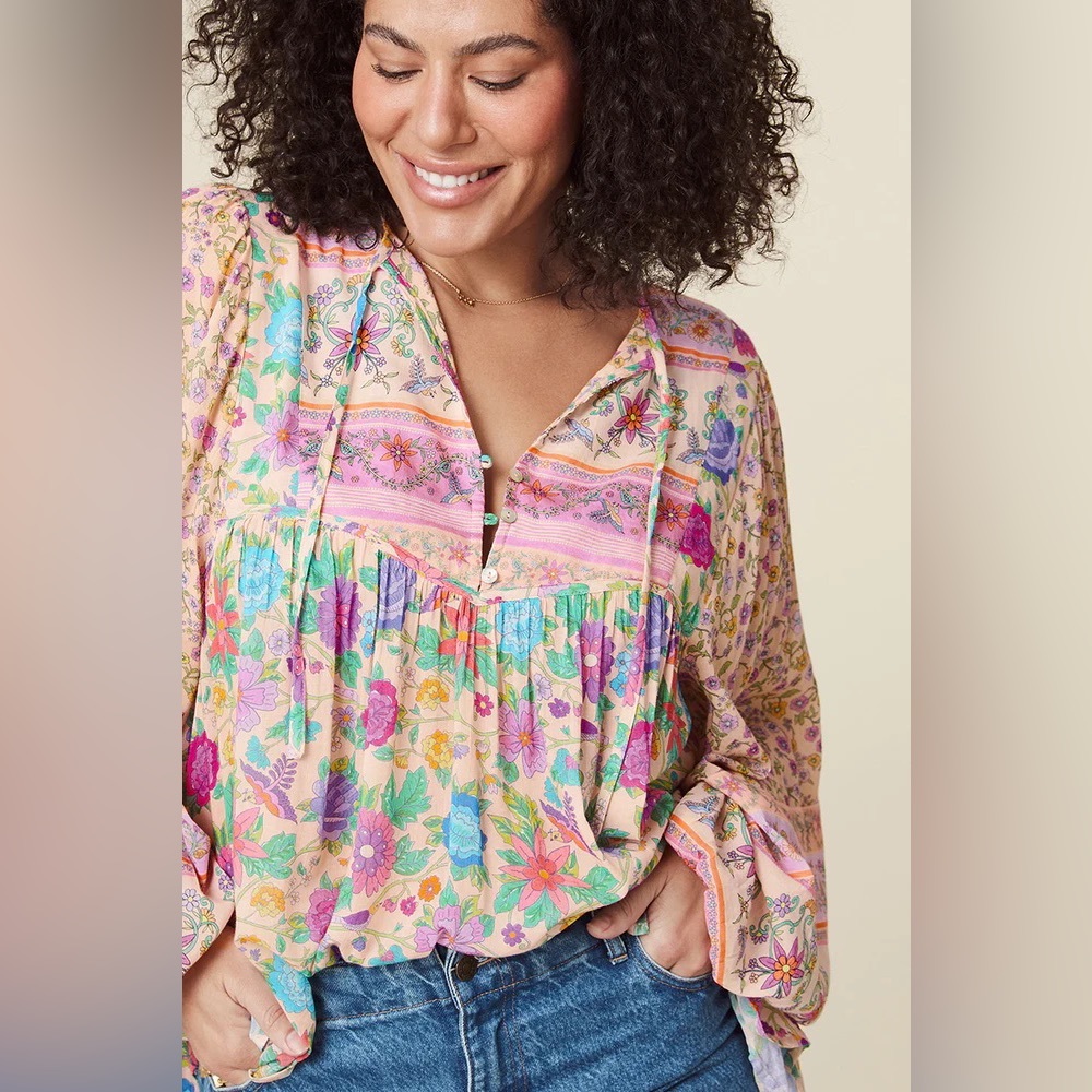 Spell Multicolor Floral Blouse - Picture 4 of 6
